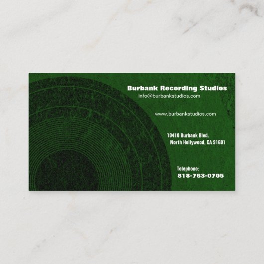 Audio Engineer Visitekaartje (Achterkant)