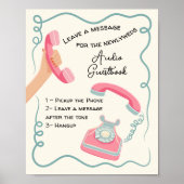 Audio gastenboek bericht doodle grillige teken poster (Voorkant)