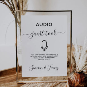 Audio gastenboek bruiloft teken Sjabloon, Kaart