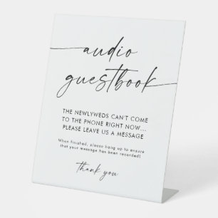 Audio Gastenboek teken   Moderne minimalistische b Reclamebord Met Voetstuk