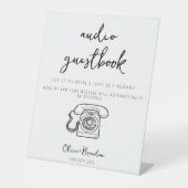 Audio Guestbook Sign telefoon Reclamebord Met Voetstuk (Voorkant)