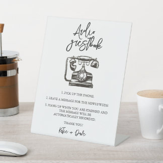 Audio Guestbook Wedding Sign Reclamebord Met Voetstuk
