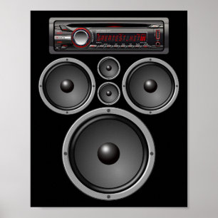AUDIO-HALLOWEEN-KOSTUOM VAN AUTO STEREO SPREKERS POSTER