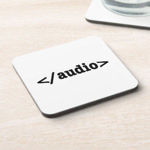 Audio HTML5 Code beëindigen Drankjes Onderzetter