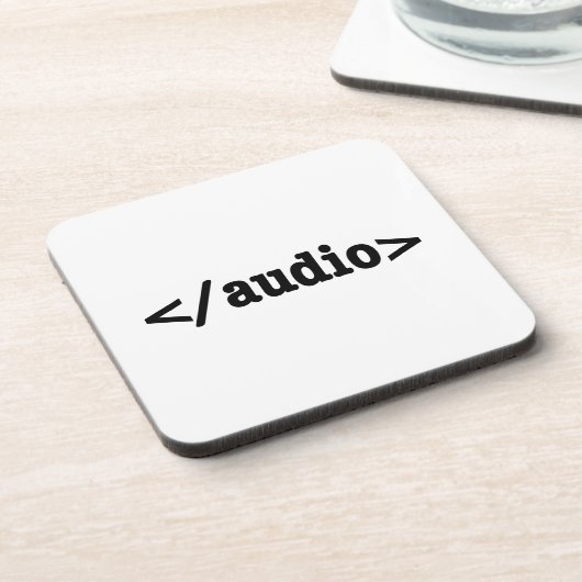 Audio HTML5 Code beëindigen Drankjes Onderzetter (Linkerzijde)