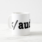 Audio HTML5 Code beëindigen Koffiemok (Voorkant links)