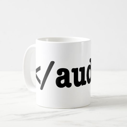 Audio HTML5 Code beëindigen Koffiemok (Voorkant links)