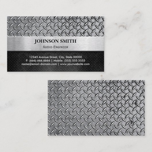 Audio-ingenieur - Diamond Metal Bord Visitekaartje (Voorkant / Achterkant)