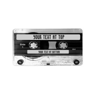 Audio Music Cassettebandje Bibliotheeklabels, gesc Etiket