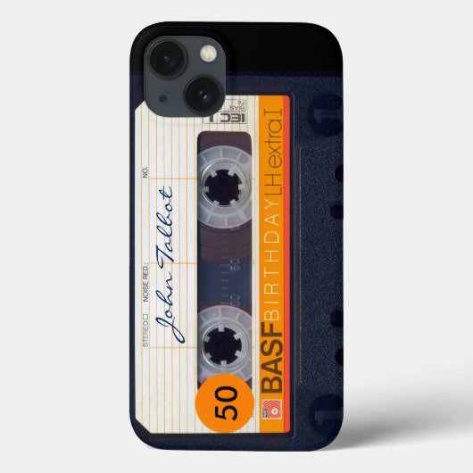 Audio tape naam 50th Birthday Iphone Case 1 (Achterkant)