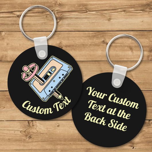 Audiocassette met potlood sleutelhanger
