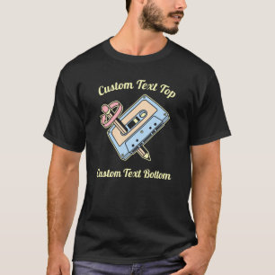 Audiocassette met potlood t-shirt