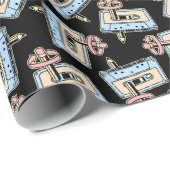 Audiocassette met potloodpatroon cadeaupapier (Rol Hoek)