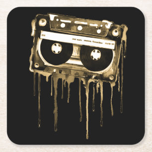  audiocassette vierkante kartonnen onderzetter