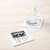  audiocassette vierkante kartonnen onderzetter (Insitu)