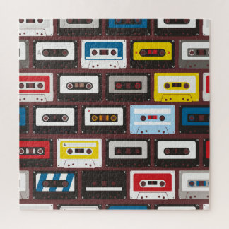  audiocassettes, naadloze achtergrond. legpuzzel