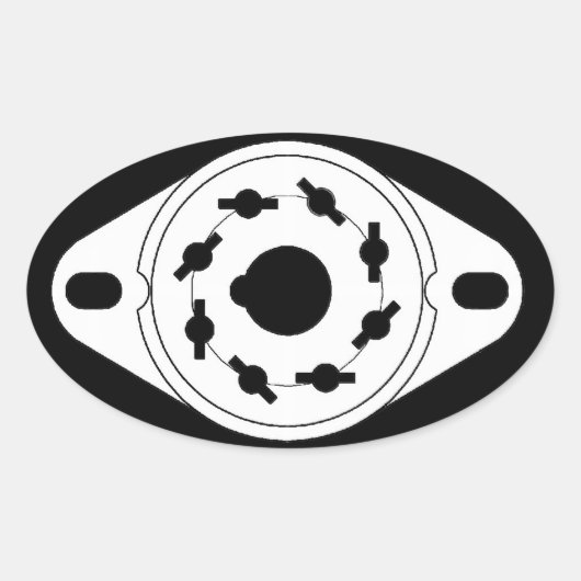 Audiofiele buiscontactdoos ovale sticker (Voorkant)