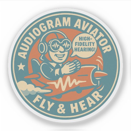 Audiogram Aviator Vlieg & Hoor Sticker (Voorkant)