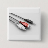 Audiokabels  Tech Vierkante Button 5,1 Cm (Voorkant)