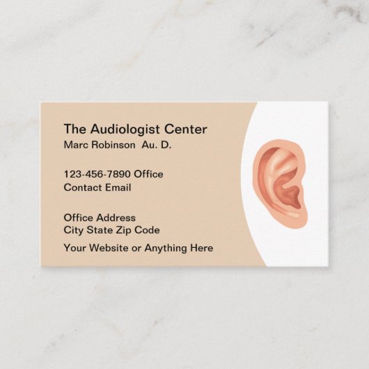 Audiologiste Test d'audition Cartes de rendez-vous (Devant)