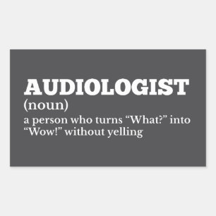 Audioloog definitie kantoorhumor rechthoekige sticker