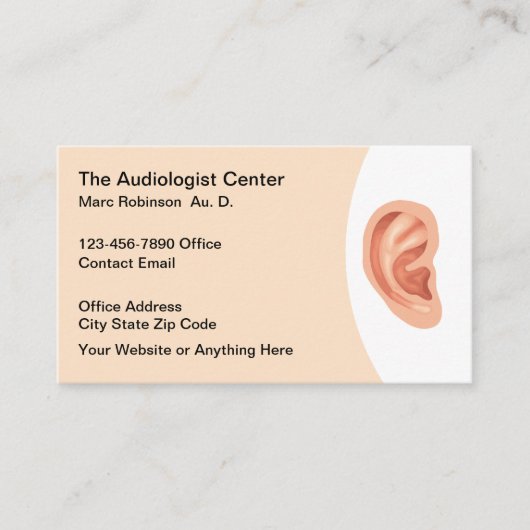 Audioloog en otolaryngoloog Visitekaartjes (Voorkant)