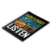 Audioloog Funny Audiology hoort beter Notitieboek (Linkerzijde)