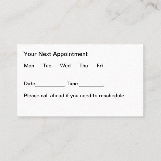 Audioloog Gehoor Test Afspraakkaarten Afsprakenkaartje (Achterkant)