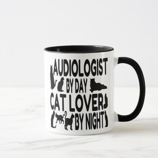 Audioloog houdt van katten mok (Rechts)