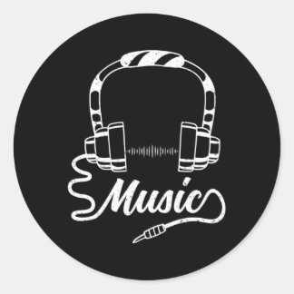 Audiophile Muziek Geluid Guy DJ Ronde Sticker
