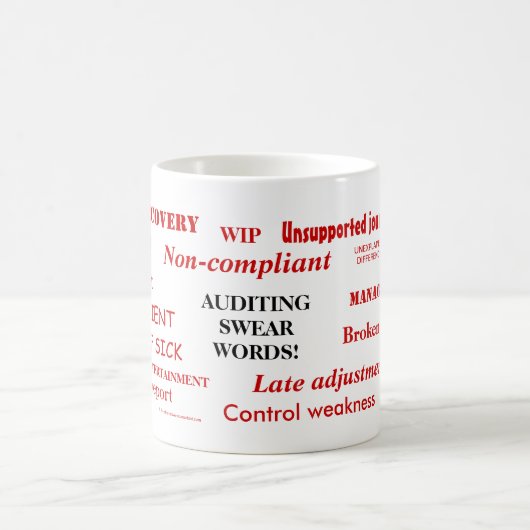 Auditing scheldwoorden Mok | Grappig Auditor Gift  (Center)