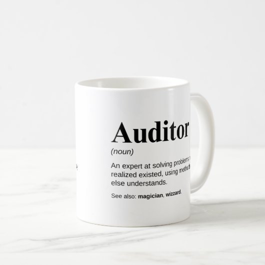 Auditor Funny Work Definitie Koffiemok (Voorkant rechts)