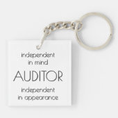 "Auditor: Independent in Mind & Vormgeving" Sleutelhanger (Achterkant)