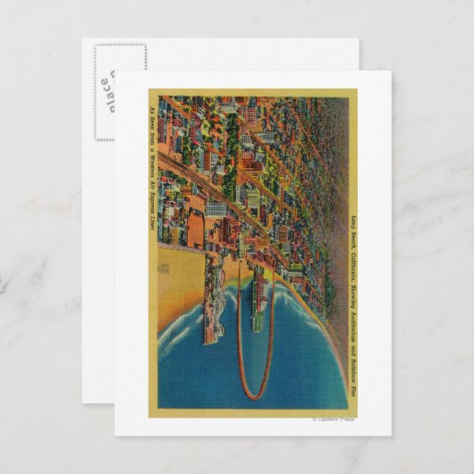 Auditorium, strand en regenboogpier briefkaart (Voorkant / Achterkant)