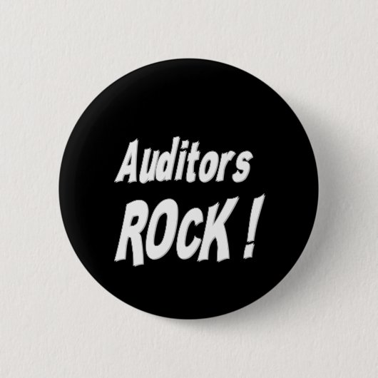 Auditors Rock! Knoop Ronde Button 5,7 Cm (Voorkant)