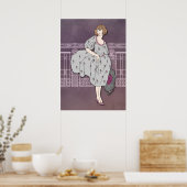 AUDREY: Art Deco-Mode in grijs en Roos Poster (Keuken)