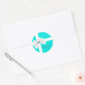 Audrey Blauw Vrijgezellenfeest Witte Boog Diamant Ronde Sticker (Envelop)