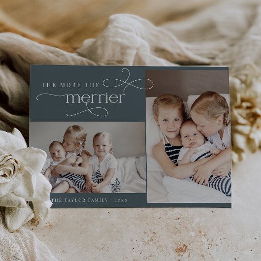 AUDREY Blue Cute Christmas Card Faire-part de nais