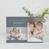 AUDREY Blue Cute Christmas Card Faire-part de nais (Debout devant)