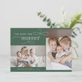 AUDREY Carte de Noël verte Faire-part de naissance (Debout devant)