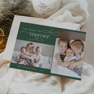 AUDREY Carte de Noël verte Faire-part de naissance