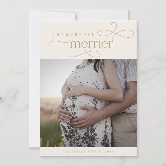 AUDREY Gold mignonne Noël Grossesse Faire-part (Devant)