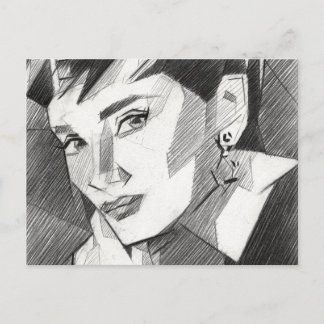 Audrey Hepburn Inspired Portrait Postcard Briefkaart