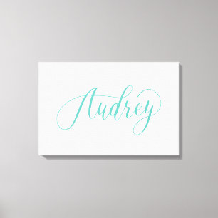 Audrey - moderne kalligrafie naam ontwerp canvas afdruk
