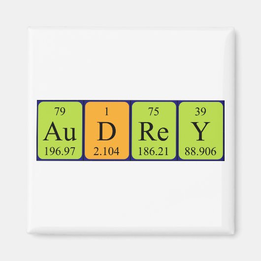 Audrey periodieke table name magnet magneet (Voorkant)