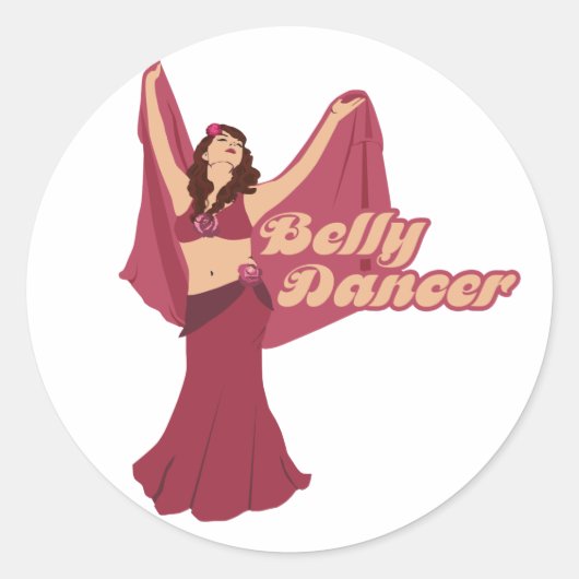 Audrey Roos Belly Dancer Ronde Sticker (Voorkant)