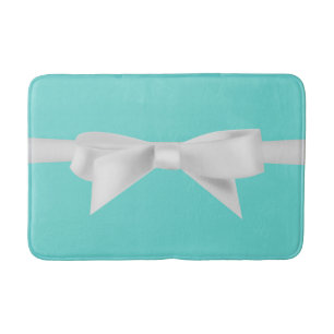 Audrey Teal Witte Strik Modern Glam Badmat