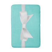 Audrey Teal Witte Strik Modern Glam Badmat (Voorkant Verticaal)