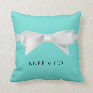 Audrey Turquoise Witte Strik Moderne Glamour Kussen