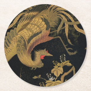 Audsley Mythische Howo-vogel: 1884 Japanse Feniks Ronde Kartonnen Onderzetter